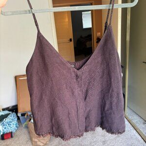 NWT Linen Blend Young Fabulous & Broke Dark Purple SwingTank Size M